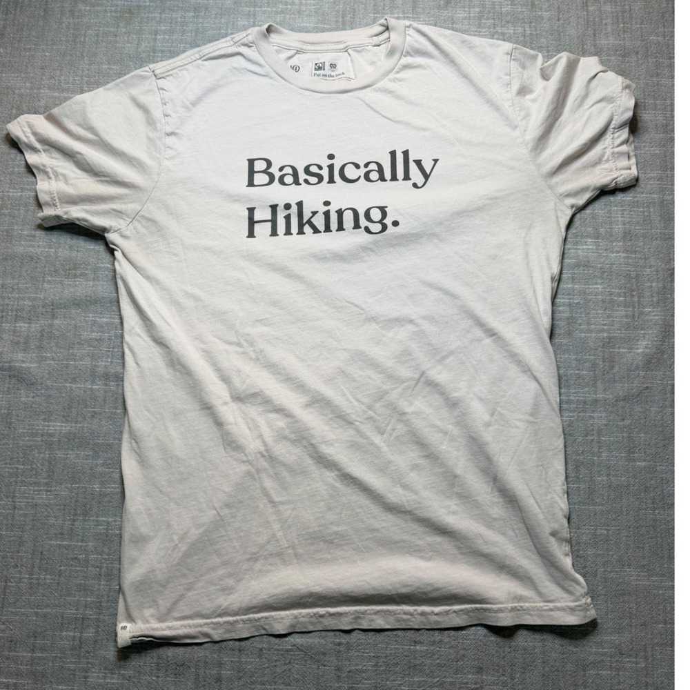 Tentree Basically Hiking Graphic Tee Tan Beige Organic Cotton Mens Small S